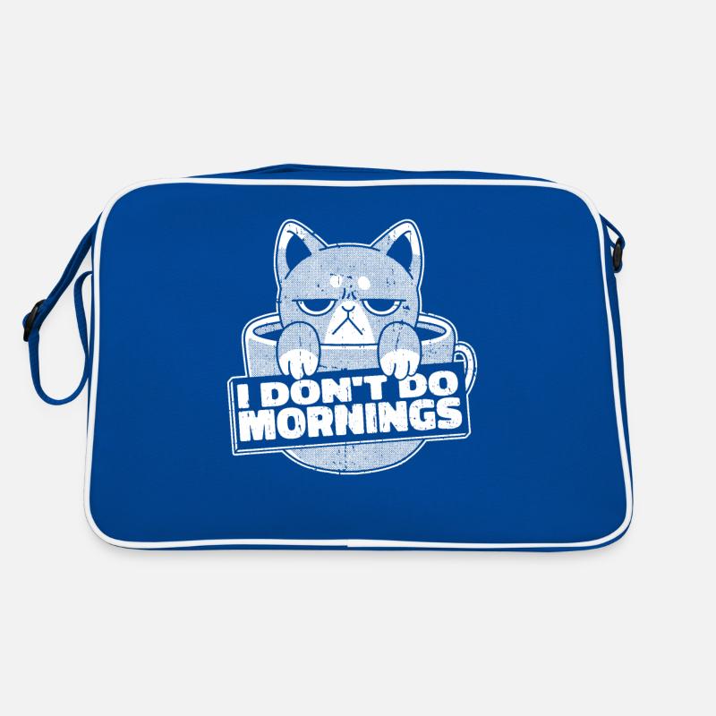 Kaffee Cafe Katze I Dont Do Mornings Retro Tasche