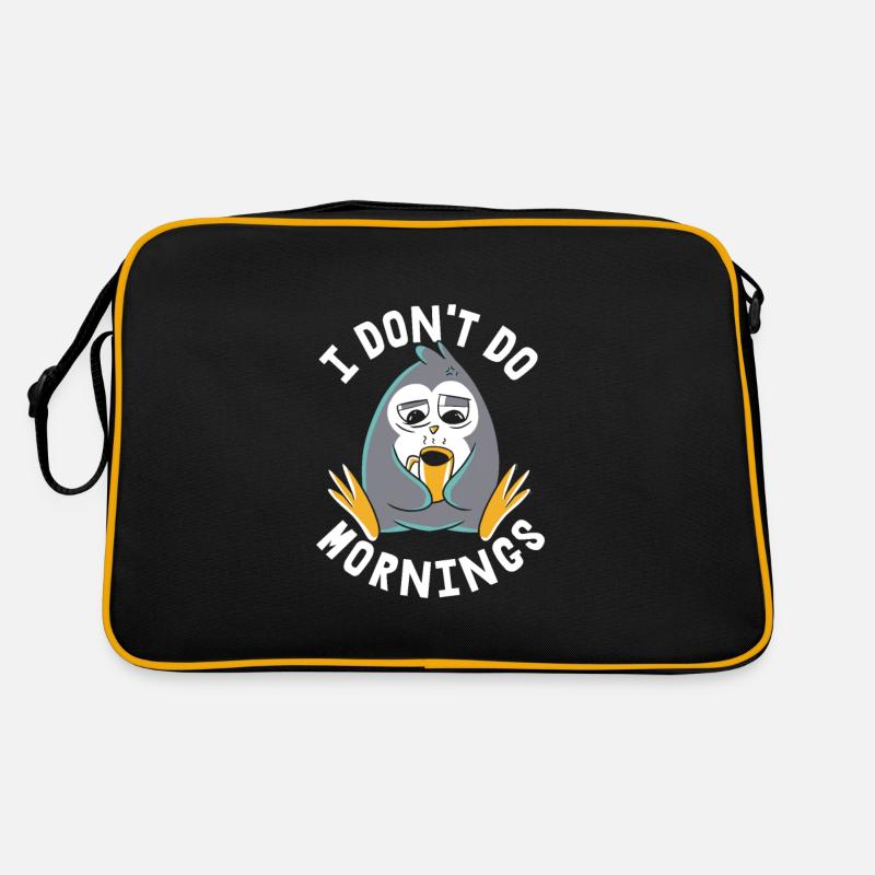 Pinguin Lustig I Dont Do Mornings Retro Tasche
