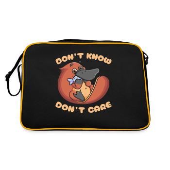 Platypus Platypus Funny Don't Know Don't Care - Retro Bag - black/gold - Back