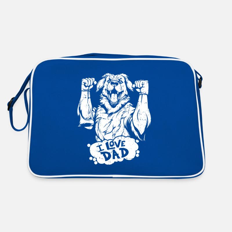 Australian Shepherd I Love Dad Retro Tasche