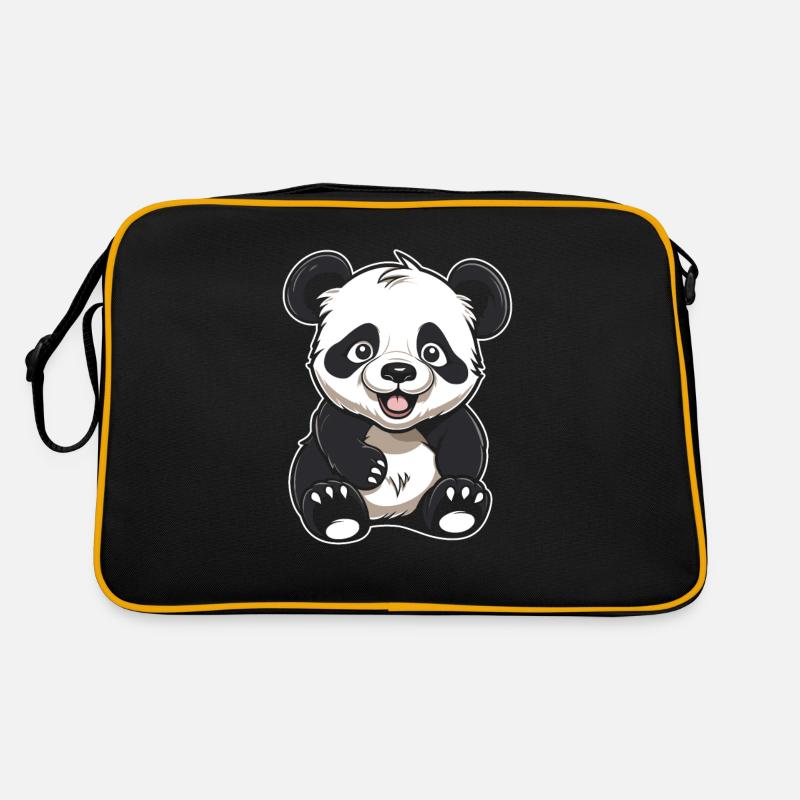 Big Panda Panda Bear Smiling Retro Bag