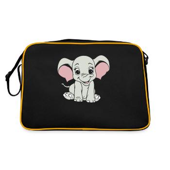 Éléphant souriant - Sac Retro - noir/or - Dos