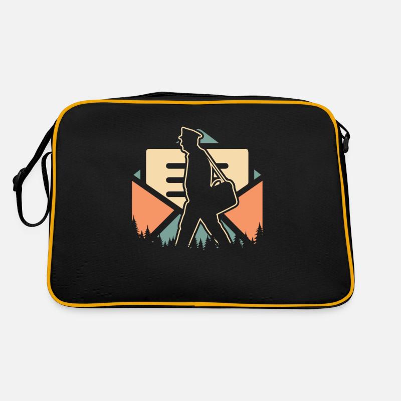 Postbote Briefträger - Retro Tasche - Schwarz/Gold