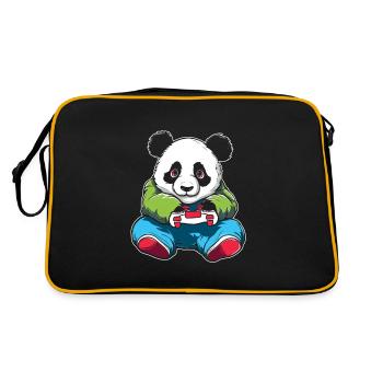 Gamer Gaming Gaming Panda Bear - Retro Bag - black/gold - Back