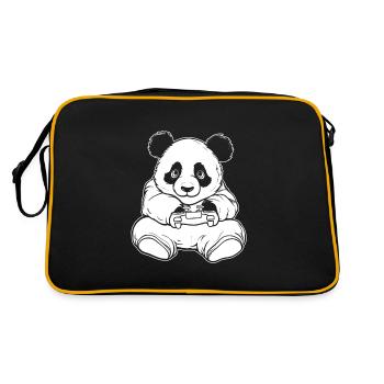 Gamer Gaming Gaming Panda Bear - Retro Bag - black/gold - Back