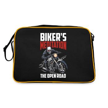 Motorrad Biker Motorbike Motorcycle Therapy - Retro Bag - black/gold - Back