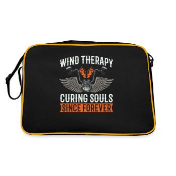 Motorrad Biker Motorbike Motorcycle Therapy - Retro Bag - black/gold - Back