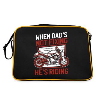 Motorrad Biker Motorbike Motorcycle Dad - Retro Bag - black/gold - Back
