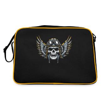 Motorrad Biker Motorbike Skull Motorcycle - Retro Bag - black/gold - Back
