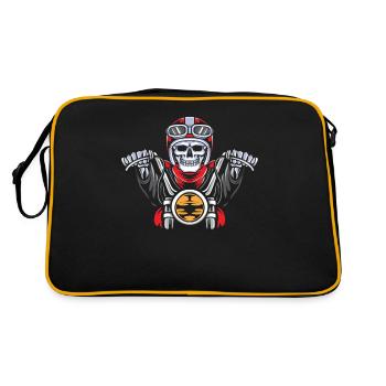 Motorrad Biker Motorbike Skull Motorcycle - Retro Bag - black/gold - Back