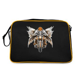 Motorcycle Biker Motorbike Wing Skull Motorcycle - Retro Bag - black/gold - Back