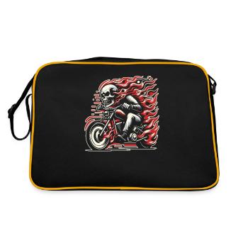 Motorrad Biker Motorbike Skull Motorcycle - Retro Bag - black/gold - Back