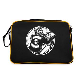Motorrad Biker Motorbike Skull Motorcycle - Retro Bag - black/gold - Back