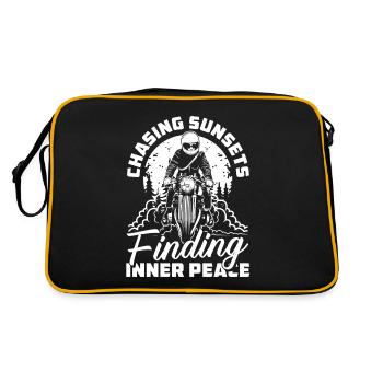 Motorrad Biker Motorbike Motorcycle Therapy - Retro Bag - black/gold - Back