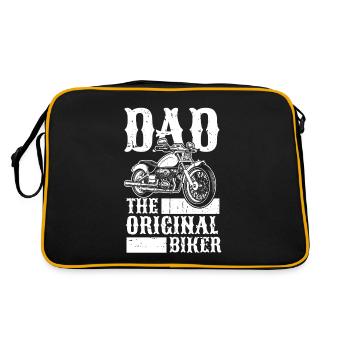 Motorrad Biker Motorbike Motorcycle Dad - Retro Bag - black/gold - Back