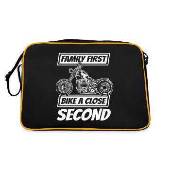Motorrad Biker Motorbike Motorcycle Dad - Retro Bag - black/gold - Back