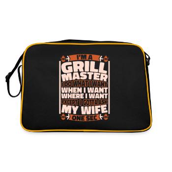 Bbq Grillen - Retro Tasche - Schwarz/Gold - Hinten