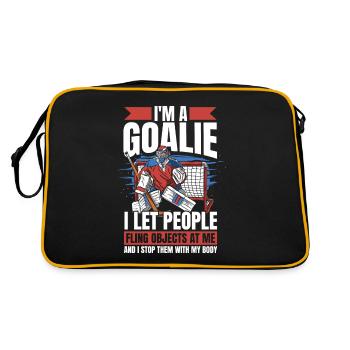 Eishockey Torwart Torwart Puck Nothing Scares Me - Retro Tasche - Schwarz/Gold - Hinten