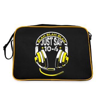 Notruf Leitstelle Einsatzzentrale Blah Blah Blah - Retro Tasche - Schwarz/Gold - Hinten