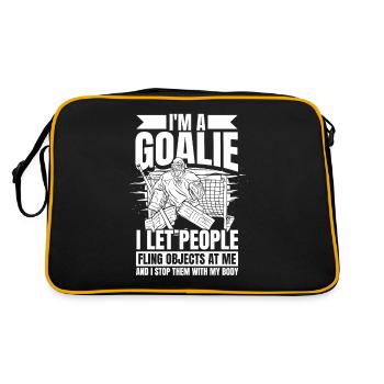Eishockey Torwart Torwart Puck Nothing Scares Me - Retro Tasche - Schwarz/Gold - Hinten