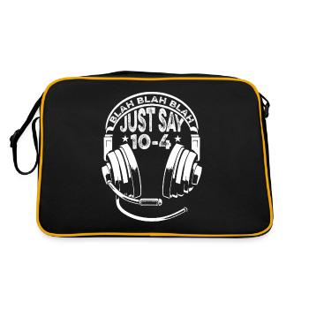 Notruf Leitstelle Einsatzzentrale Blah Blah Blah - Retro Tasche - Schwarz/Gold - Hinten