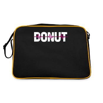 Donut Ekg Heartbeat - Retro Bag - black/gold - Back