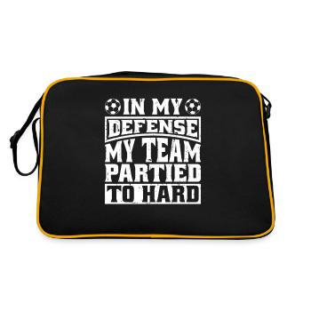 Entraîneur de football drôle dans ma défense - Sac Retro - noir/or - Dos