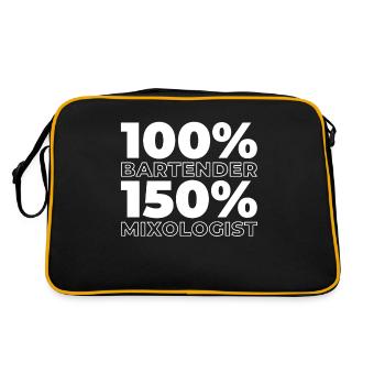 Barkeeper Bartender - Retro Tasche - Schwarz/Gold - Hinten