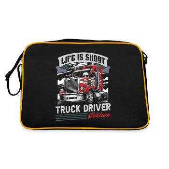 Lkw Fahrer Trucker Lastwagenfahrer - Retro Tasche - Schwarz/Gold - Hinten