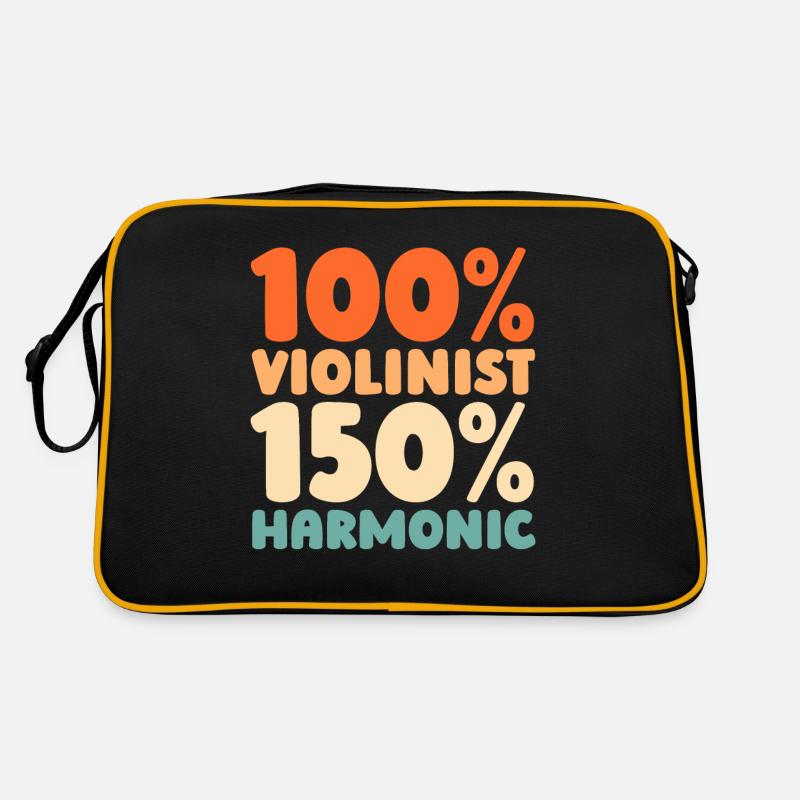 Violine Geige - Retro Tasche - Schwarz/Gold