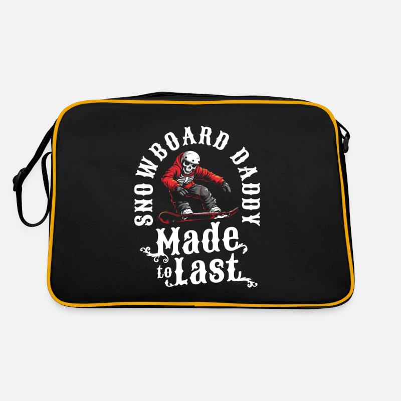 Snowboard Snowboarder Skeleton Fathers Day Dad Retro Bag