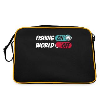 Angler Angeln Fishing On World Off - Retro Bag - black/gold - Back