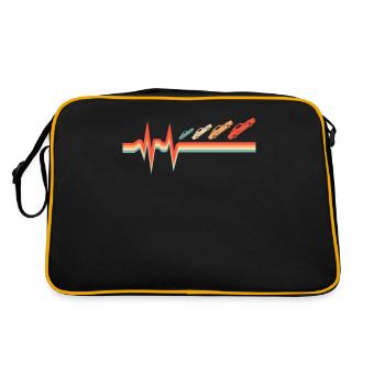 Dragster Drag Race Ekg Heartbeat - Retro Bag - black/gold - Back