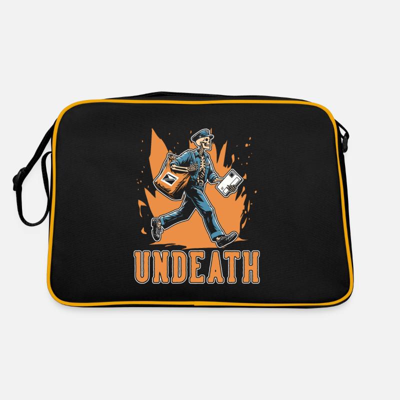 Postbote Briefträger Skelett Undeath Retro Tasche