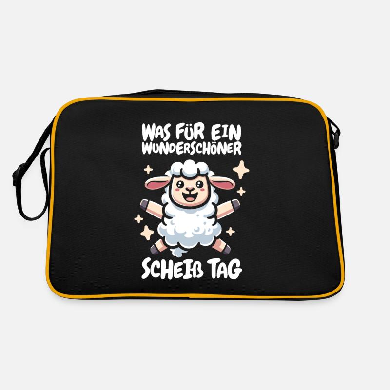 Sheep funny please keep your mouth shut Retro Bag