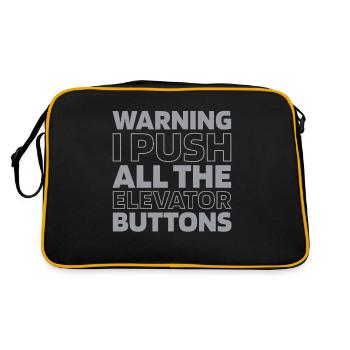 Fahrstuhl Aufzug - Retro Tasche - Schwarz/Gold - Hinten