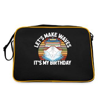 Kreuzfahrt Birthday Cruise - Retro Tasche - Schwarz/Gold - Hinten