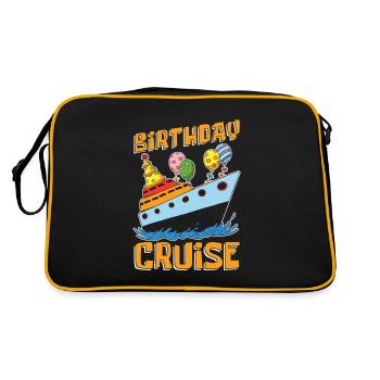 Kreuzfahrt Birthday Cruise - Retro Tasche - Schwarz/Gold - Hinten