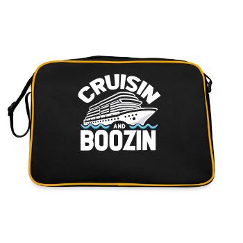 Kreuzfahrt Witzig - Retro Tasche - Schwarz/Gold - Hinten