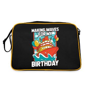 Kreuzfahrt Birthday Cruise - Retro Tasche - Schwarz/Gold - Hinten