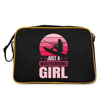 Wakeboard Wakeboarder Just A Wakeboarding Girl - Sac Retro - noir/or - Dos