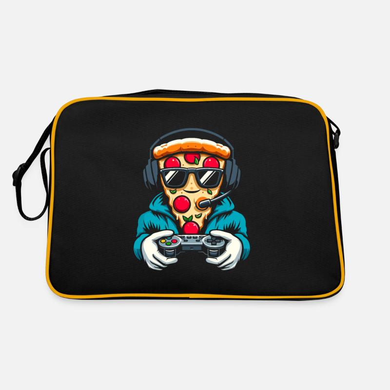 Gamer Gaming Pizza Gaming Controller Retro Bag