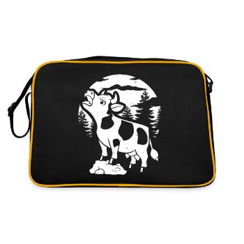 Vache Éleveur Bétail Lune Hurlement - Sac Retro - noir/or - Dos
