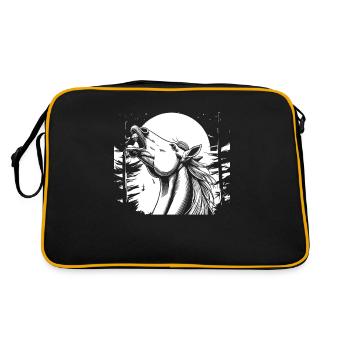Cheval Équestre Lune Hurlement - Sac Retro - noir/or - Dos