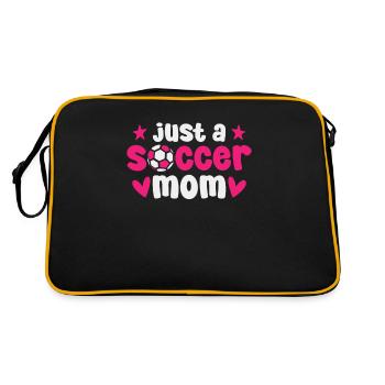 Fußball Fußballer Mutter Just A Soccer Mom - Retro Tasche - Schwarz/Gold - Hinten