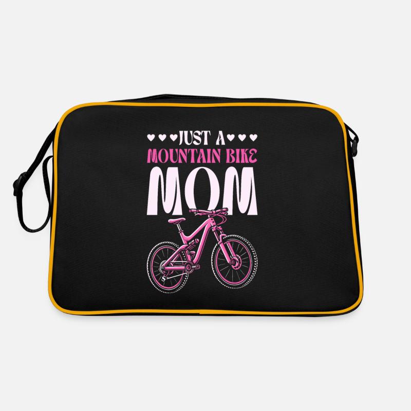 Mountainbike Mountainbiker Mtb Mutter - Retro Tasche - Schwarz/Gold