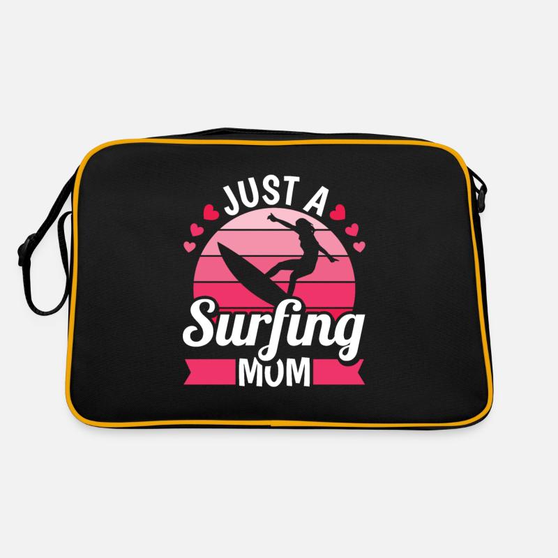 Surfer Surfen Mutter Just A Surfing Mom Retro Bag