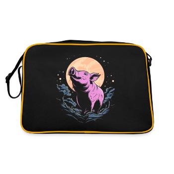Schwein Schweinebauer Moon Howling - Retro Tasche - Schwarz/Gold - Hinten