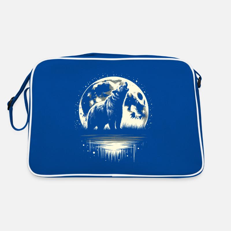 Bär Braunbär Moon Howling Retro Tasche