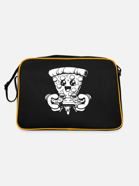 Gamer Gaming Pizza Gaming Controller - Retro Bag - black/gold - Back